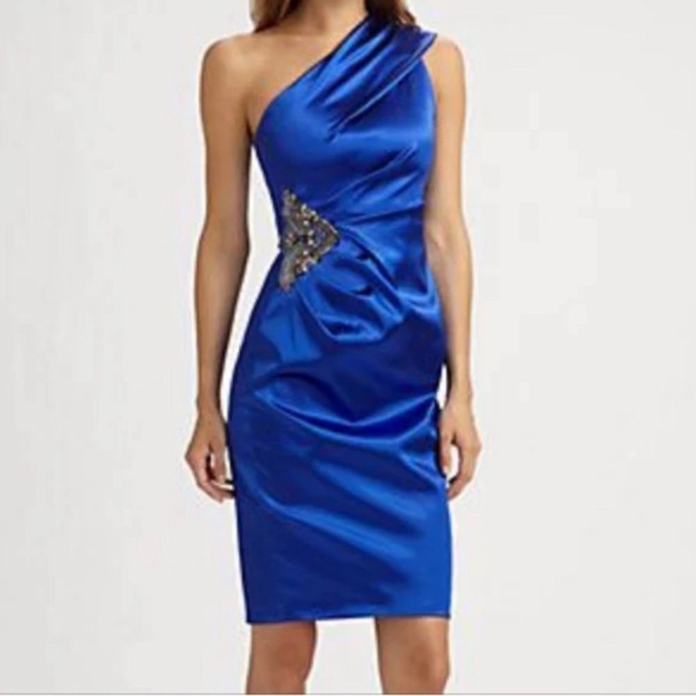 Eliza J Purple One Shoulder Cocktail Dress Size 4 Gala Formal Wedding Guest - Picture 4 of 4